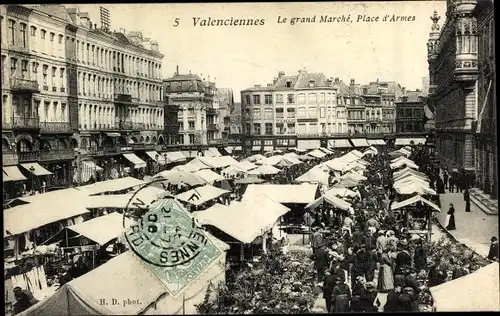 Ak Valenciennes Nord, Le grand Marché, Place d'Armes