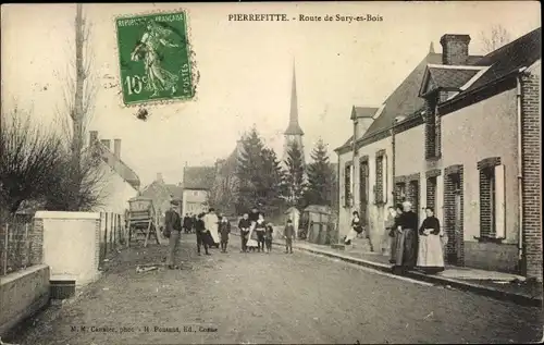 Ak Pierrefitte Nièvre, Route de Sury es Bois