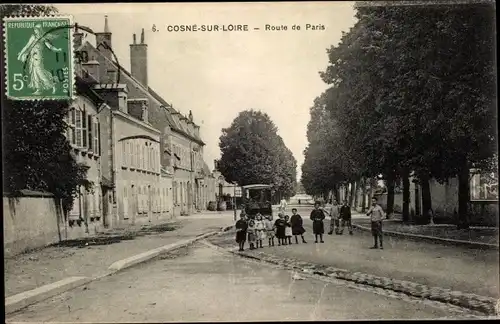 Ak Cosne sur Loire Nièvre, Route de Paris