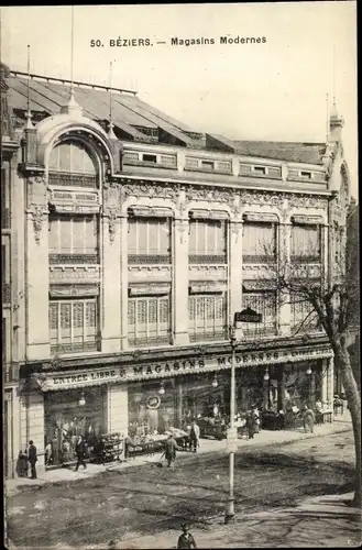 Ak Béziers Hérault, Magasins Modernes
