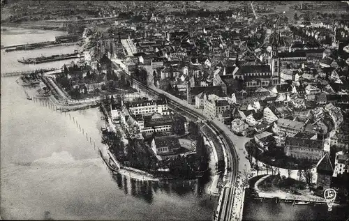 Ak Konstanz am Bodensee, Blick vom Ballon des Grafen Zeppelin