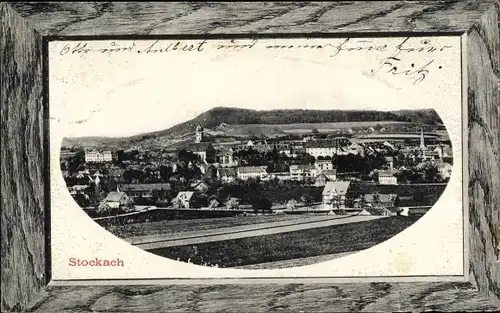 Präge Passepartout Ak Stockach im Hegau Baden, Gesamtansicht