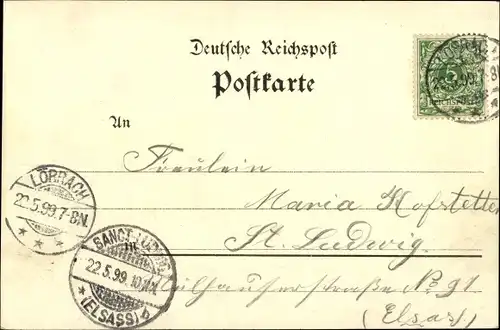 Künstler Litho Rötteln Haagen Lörrach in Baden, Dorfansicht, Schloss Rötteln