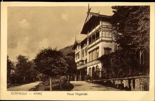 Ak Gernrode Quedlinburg im Harz, Haus Hagental