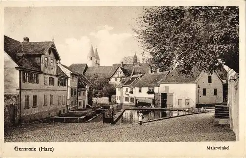 Ak Gernrode Quedlinburg im Harz, Malerwinkel