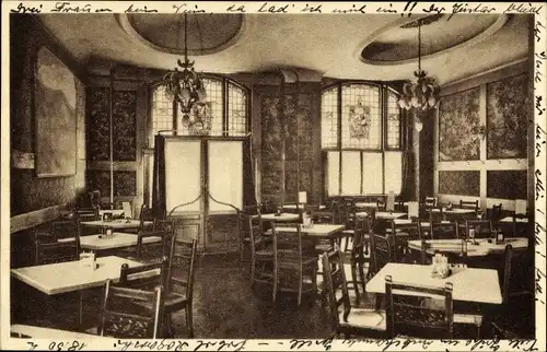 Ak Berlin Mitte, Rhein Pfalz Stube, Innenansicht, Kronleuchter, Mauerstraße 66/67
