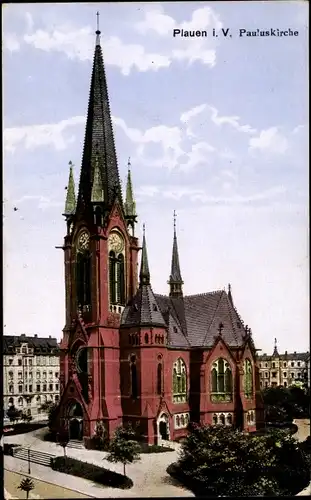 Ak Plauen Vogtland, Pauluskirche