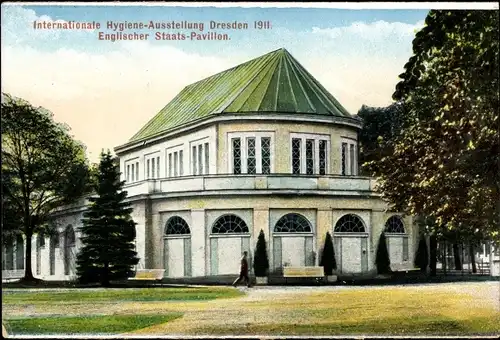 Ak Dresden Altstadt, Internationale Hygiene Ausstellung 1911, Englischer Staats-Pavillon