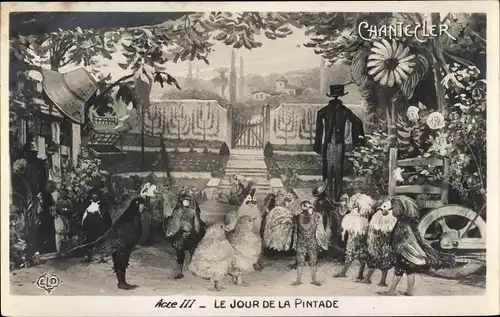 Ak Chantecler, Acte III, Le Jour de la Pintade, Theaterszene