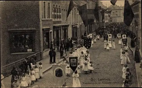 Ak Lessines Wallonien Hennegau, Procession de St. Mahauete 1903