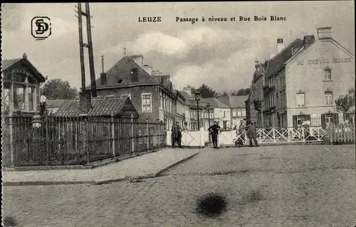 Ak Leuze Wallonien Hennegau, Passage a niveau, Rue Bois Blanc