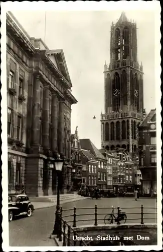 Ak Utrecht Niederlande, Stadhuis met Dom