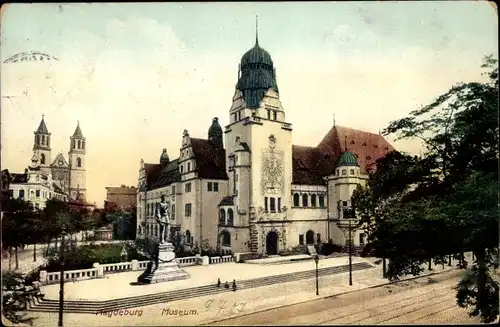 Ak Magdeburg an der Elbe, Museum, Denkmal