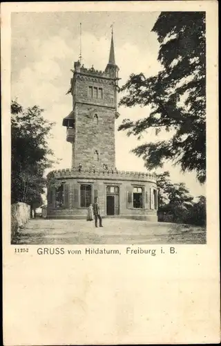 Ak Freiburg im Breisgau, Hildaturm, Besucher