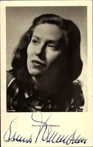 Ak Schauspielerin Anna Dammann, Portrait, Autogramm, Film Foto Verlag A 3440/1