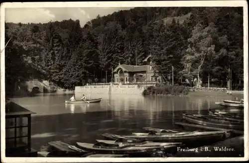 Ak Freiburg im Breisgau, Waldsee, Ruderboote