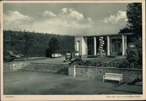 Ak Essen im Ruhrgebiet, Gruga, Glockenbrunnen