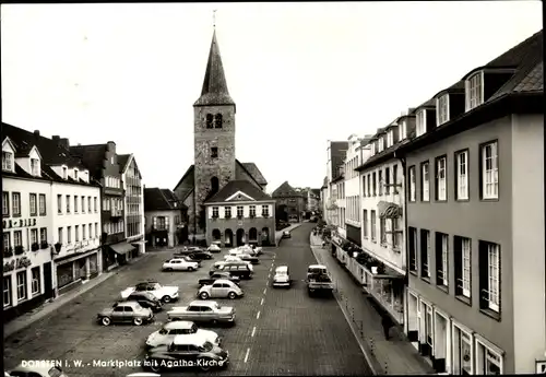 Ak Dorsten in Westfalen, Marktplatz mit Agatha-Kirche