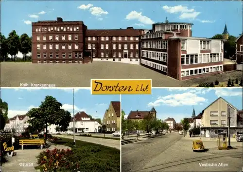 Ak Dorsten in Westfalen, Ostwall, Vestische Allee, Kath. Krankenhaus