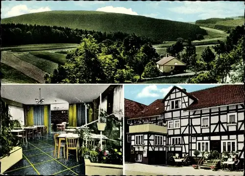 Ak Hülsa Homberg an der Efze Hessen, Gasthof Eckhardt, Pension, Panorama