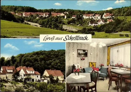 Ak Schellbach Knüllwald in Hessen, Pension Talblick, Panorama