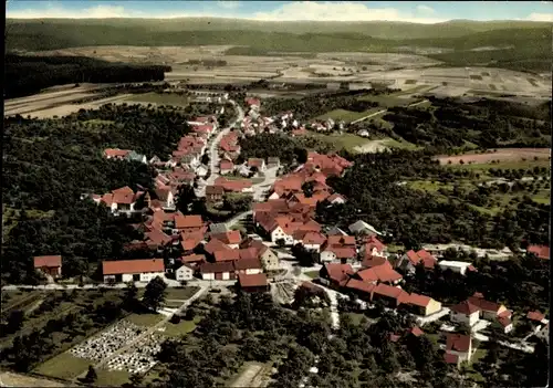 Ak Langenthal Trendelburg in Nordhessen, Fliegeraufnahme