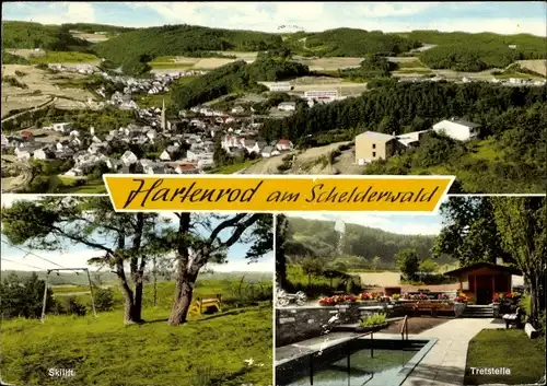 Ak Hartenrod Bad Endbach in Hessen, am Schelderwald, Panorama, Skilift, Tretstelle