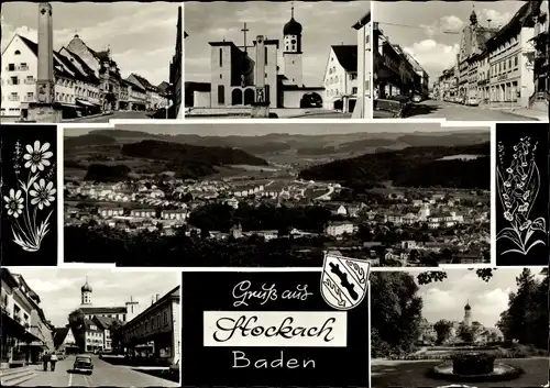 Ak Stockach im Hegau Baden, Wappen, Kirche, Panorama, Schloss