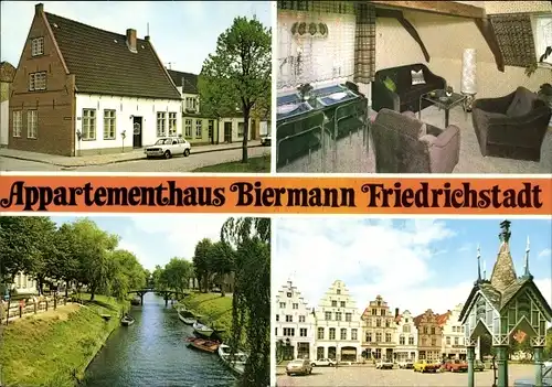 Ak Friedrichstadt an der Eider Nordfriesland, Appartementhaus Biermann, Stadtfeld 19, Marktplatz