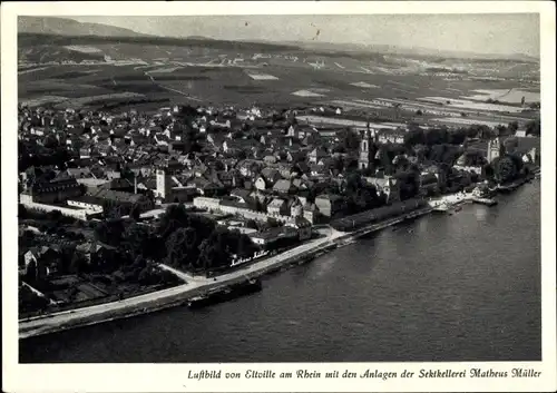 Ak Eltville am Rhein Hessen, Fliegeraufnahme, Sektkellerei Matheus Müller
