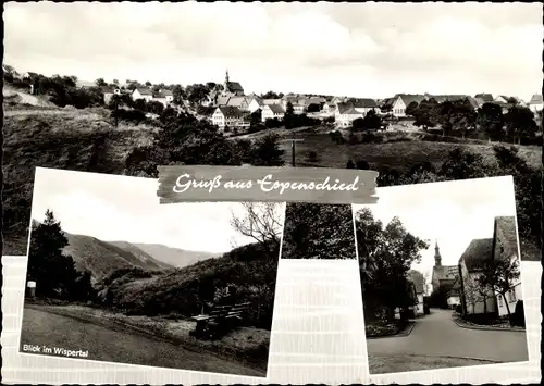 Ak Espenschied Lorch im Rheingau Hessen, Blick im Wispertal, Kirche, Panorama