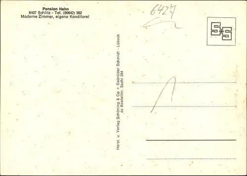 Ak Bad Salzschlirf in Hessen, Hotel-Cafe Hahn, Außenansicht