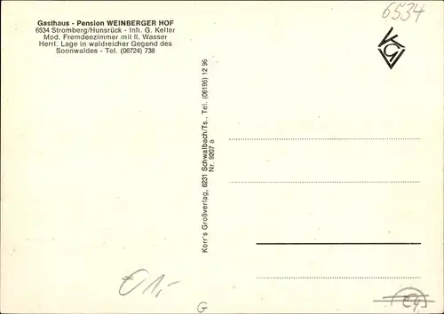 Ak Stromberg im Hunsrück, Pension Weinberger Hof, Fustenburg, Schwimmbad