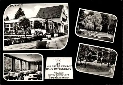 Ak Troisdorf an der Sieg, Wald Cafe Restaurant Haus Ravensberg, Außenansicht, Speisesaal