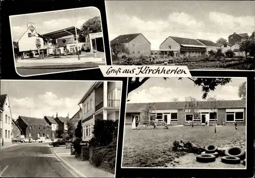 Ak Kirchherten Bedburg an der Erft, Straßenpartie, Aral Tankstelle