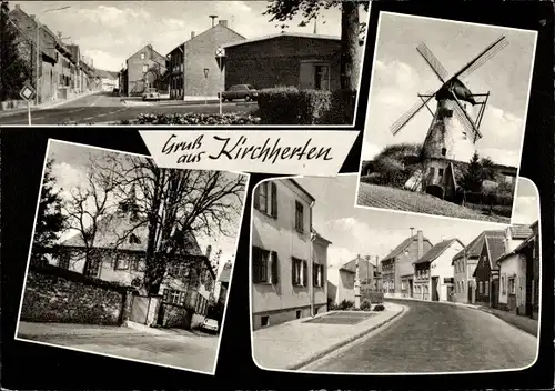 Ak Kirchherten Bedburg Rhein Erft Kreis, Windmühle, Strassenansicht