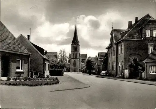 Ak Mesum Rheine in Westfalen, Straßenansicht, Kirche