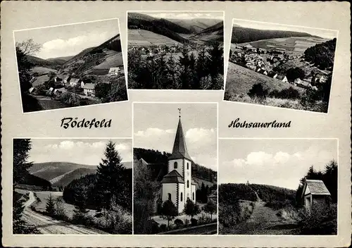 Ak Bödefeld Schmallenberg Hochsauerland, Kirche, Ortsansichten