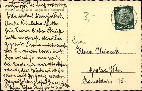 Ak Pößneck Thüringen, Walderholungsheim Veranda