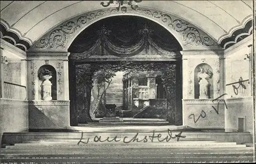 Ak Bad Lauchstädt Saalekreis, Goethe Theater, Bühne, Bühnenbild d. Iphigenie