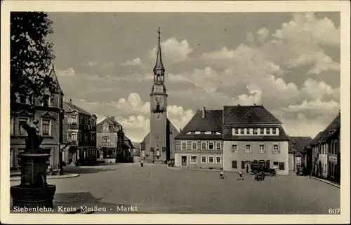 Ak Siebenlehn Großschirma in Sachsen, Marktplatz, Kirche