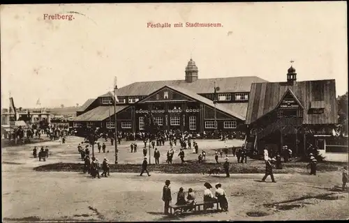 Ak Freiberg in Sachsen, Festhalle mit Stadtmuseum