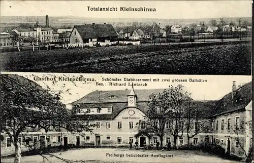 Ak Kleinschirma Oberschöna in Sachsen, Totale, Gasthof