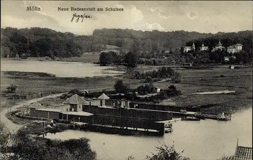 Ak Mölln im Herzogtum Lauenburg, Neue Badeanstalt am Schulsee