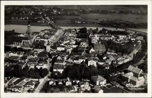 Ak Braunau am Inn Oberösterreich, Fliegeraufnahme