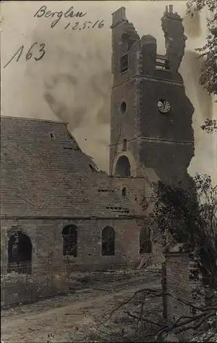 Foto Ak Berglau Belgien, Kriegszerstörung 1. WK