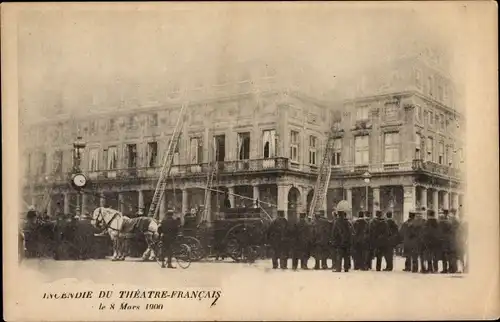 Ak Paris I, Incendie du Théâtre-Français le 8 Mars 1900