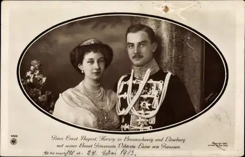 Ak Herzog Ernst August von Braunschweig, Prinzessin Victoria Luise von Preußen