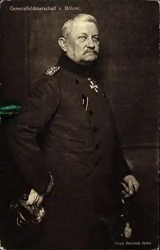 Ak Generaloberst Karl von Bülow, Portrait in Uniform, I. WK, Wohlfahrtskarte