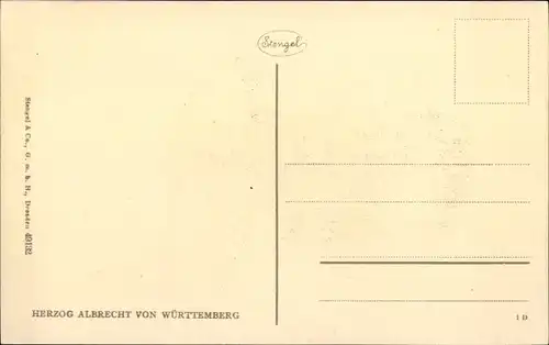 Ak Herzog Albrecht von Württemberg